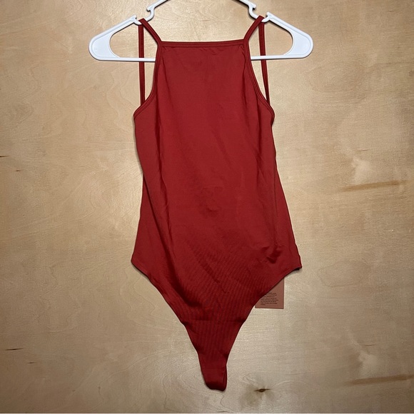NWT girlfriend collective silverlake thong bottom bodysuit red ochre medium 2019 - Picture 4 of 9